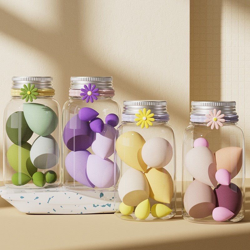 Set Premium de Esponjas de Maquillaje en Botella Recta (7 piezas)
